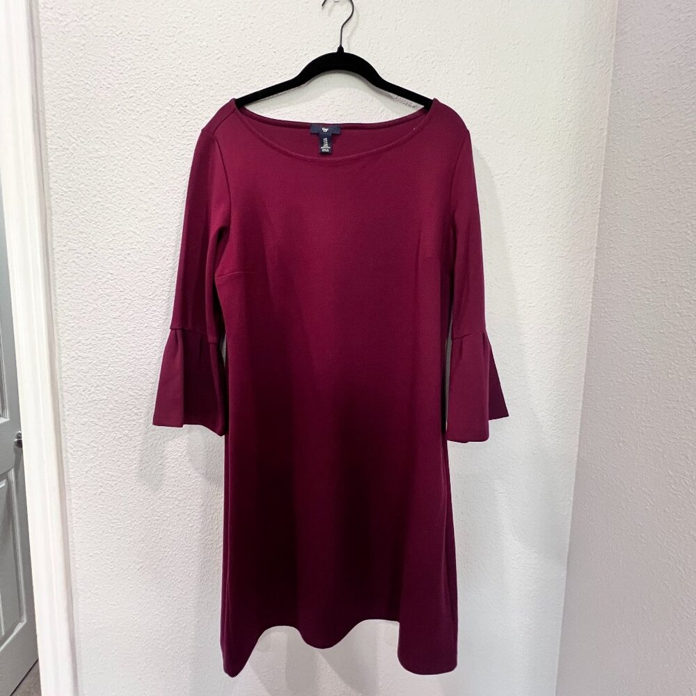 GAP Red Wine Bell Sleeve Casual Dress